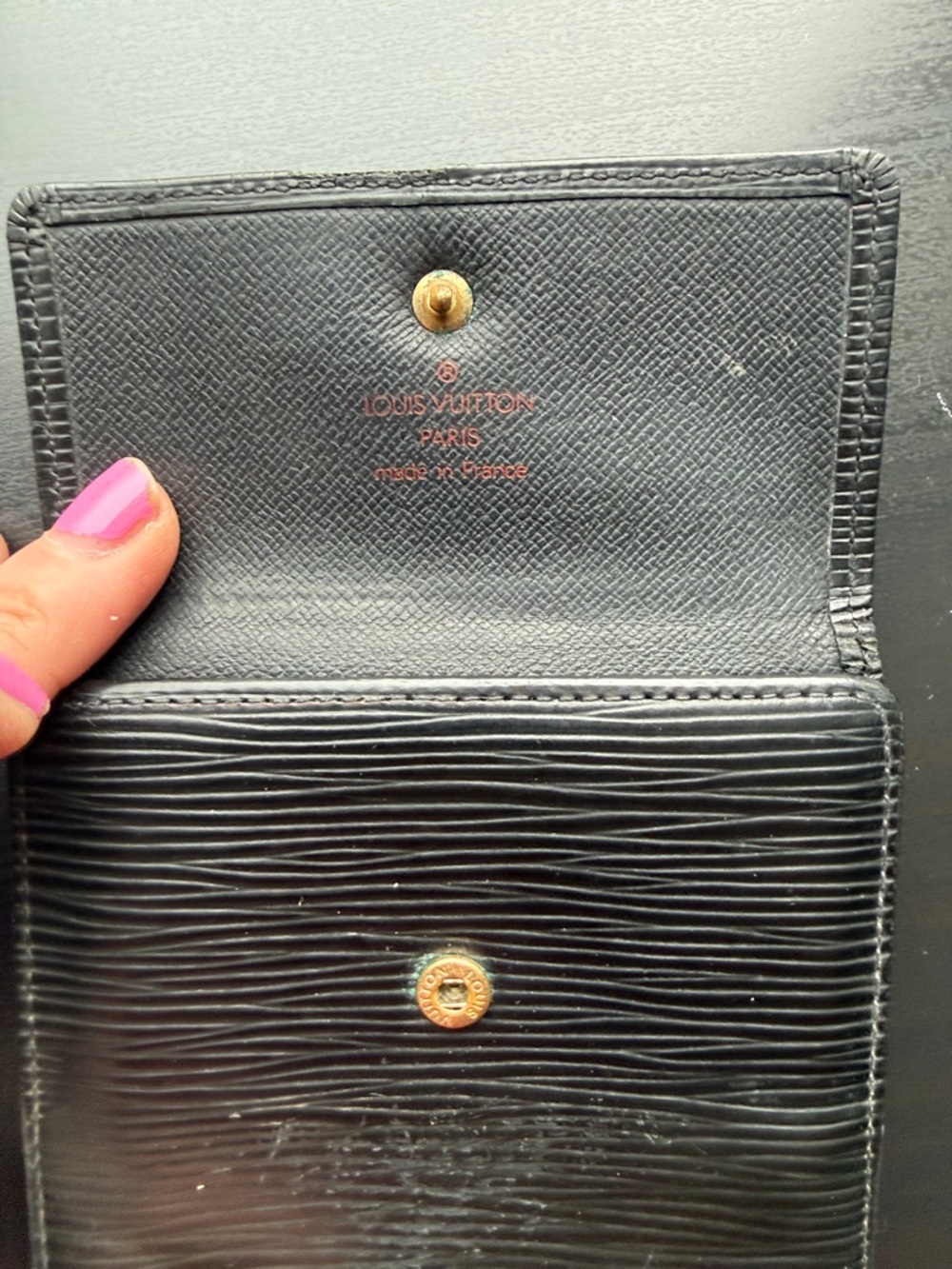 Louis Vuitton Black Epi Leather Compact Wallet - Picture 6 of 12